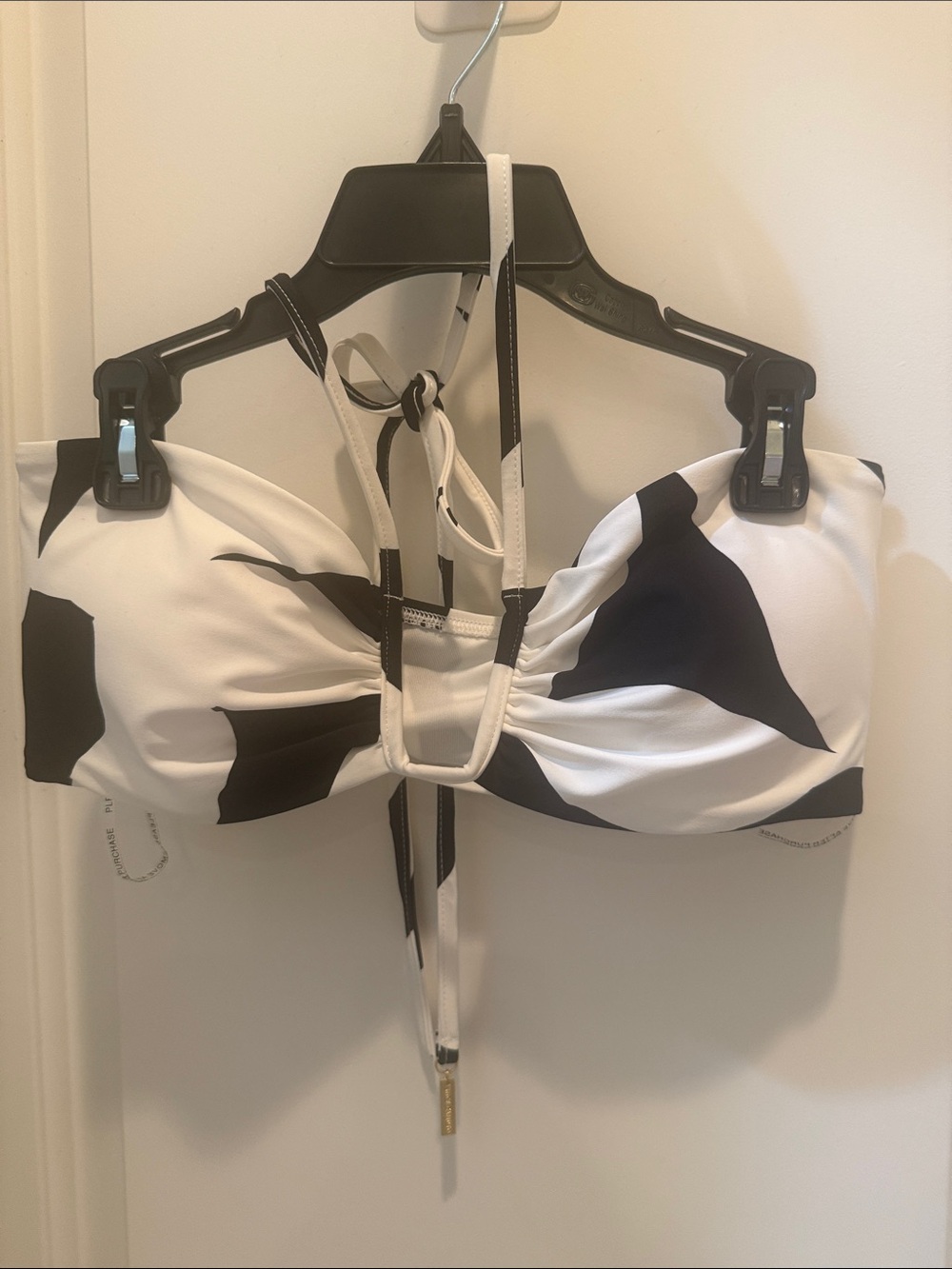 Vince Camino Black and White Bandeau Bikini Top